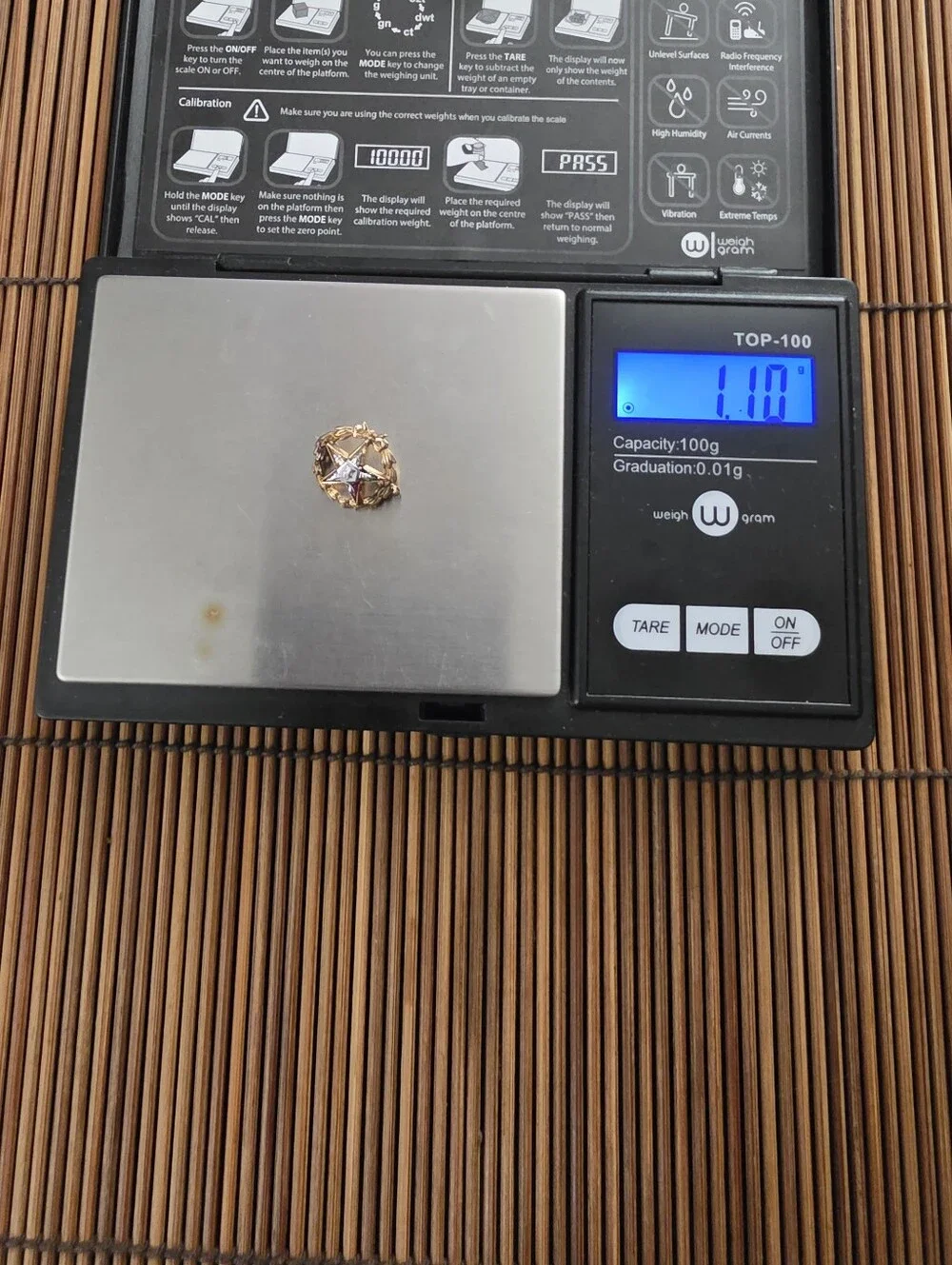 10k Eastern Star Yellow Gold Pin (Vintage)